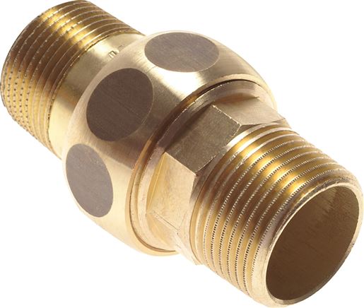 Exemplary representation: Double nipple separable with male thread, conical sealing, brass