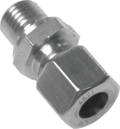 Exemplary representation: Straight screw-in fitting, 1.4571