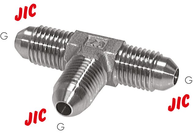 Exemplary representation: T-screw connection with JIC thread (male), 1.4571