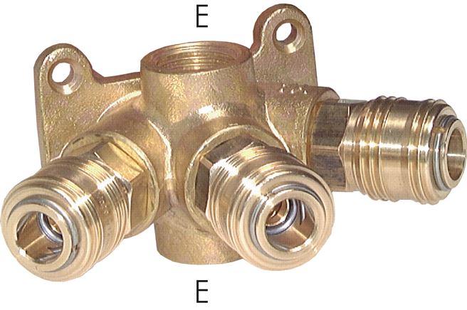 Exemplary representation: Wall socket with coupling sockets NW 7.2, brass